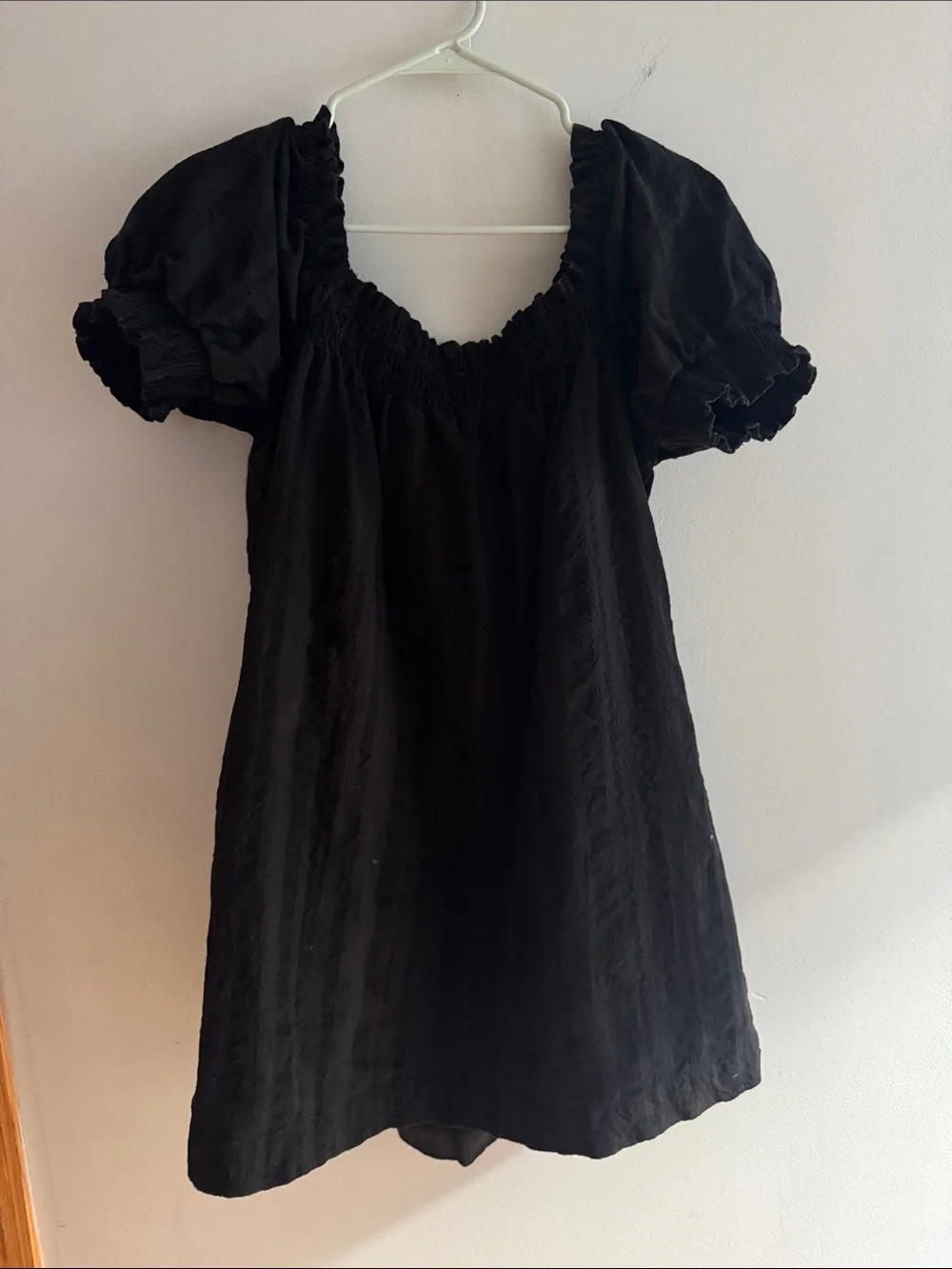FREE PEOPLE• black cotton baby doll dress